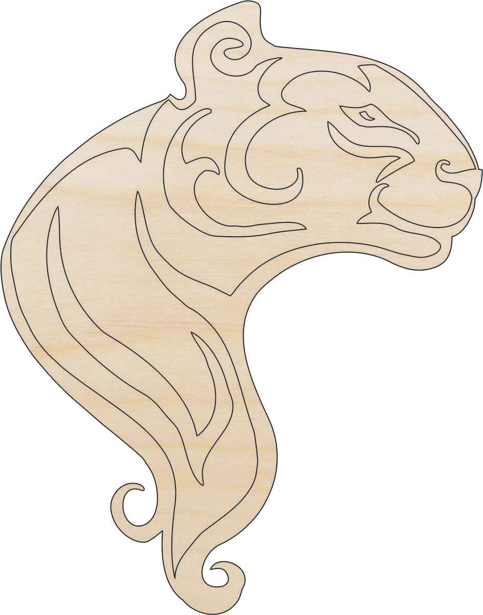 Tiger Wood Craft Shape - Laser Cut Baltic Birch Unfinished DIY Wood Art Supplies CAT58 - The Wood Shape Store
