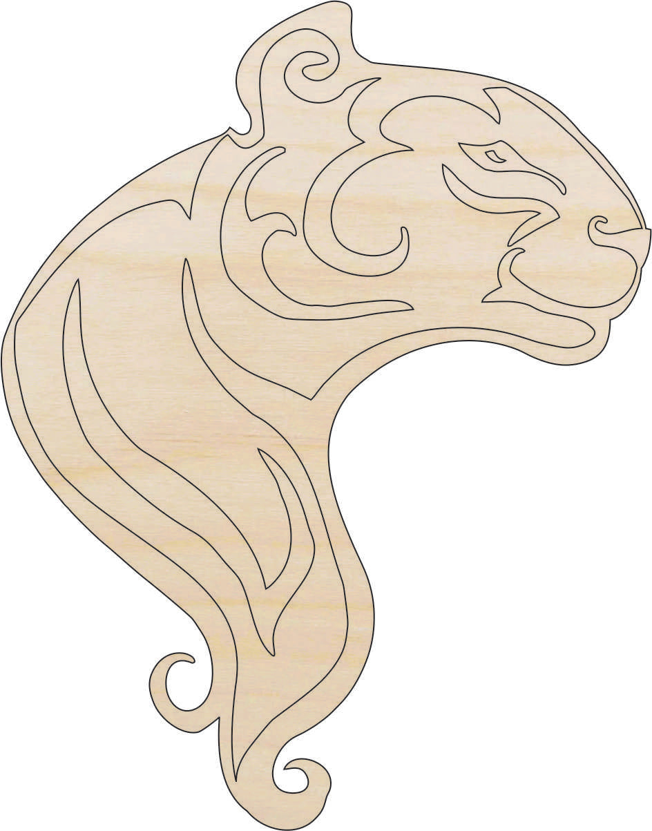 Cat Tiger - Laser Cut Out Unfinished Wood Craft Shape CAT58 Cat Tiger - Laser Cut Out Unfinished Wood Craft Shape CAT58