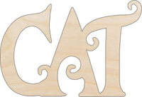Cat Word Wood Craft Shape - Laser Cut Baltic Birch Unfinished DIY Wood Art Supplies CAT5 - The Wood Shape Store
