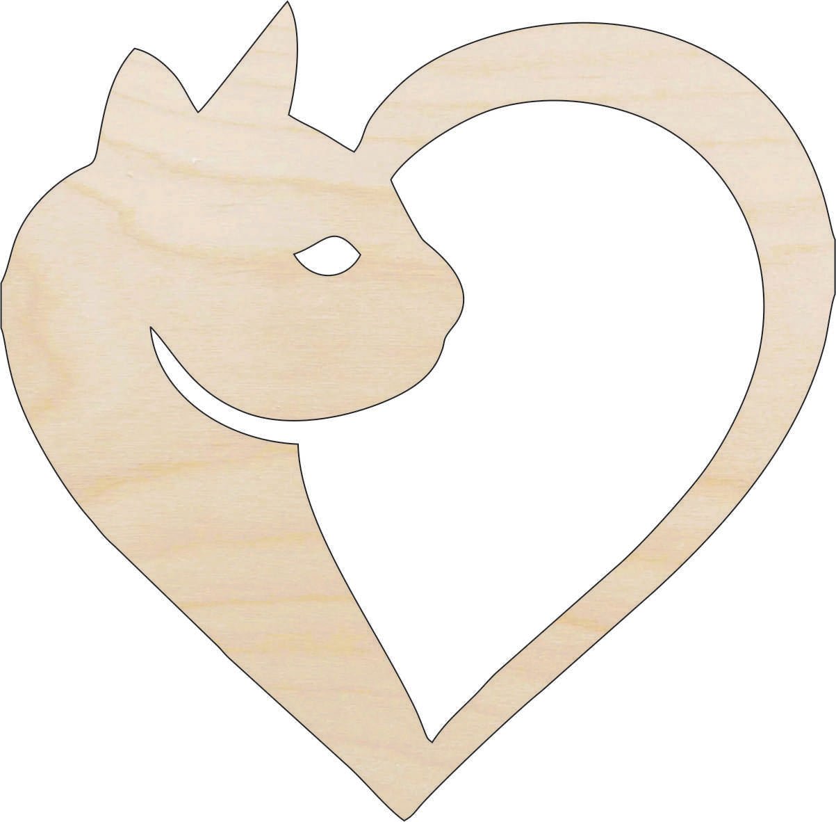 Cat Wood Craft Shape - Laser Cut Baltic Birch Unfinished DIY Wood Art Supplies CAT60 - The Wood Shape Store
