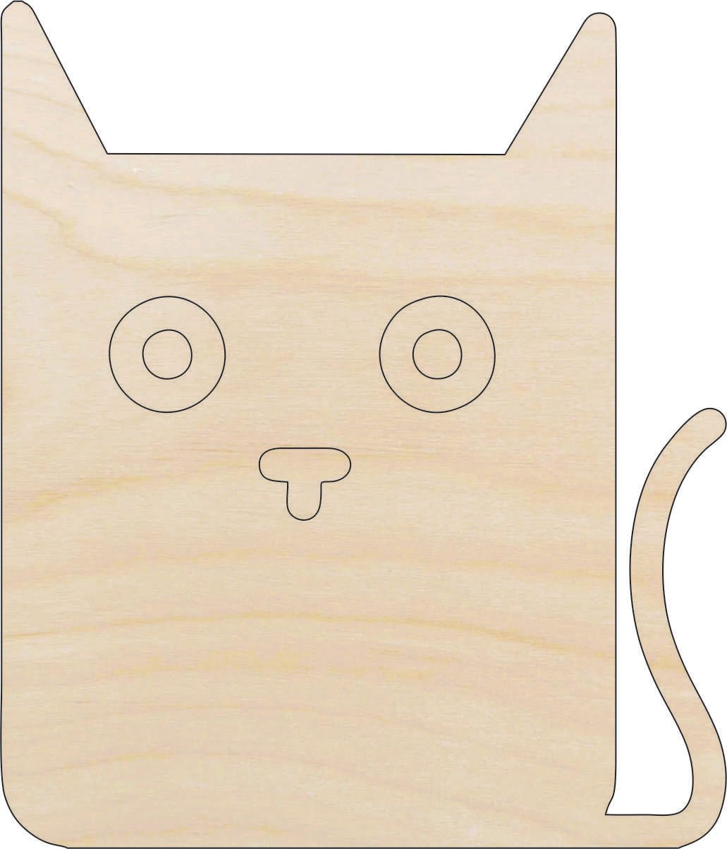 Cat Wood Craft Shape - Laser Cut Baltic Birch Unfinished DIY Wood Art Supplies CAT62 - The Wood Shape Store