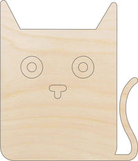 Cat Wood Craft Shape - Laser Cut Baltic Birch Unfinished DIY Wood Art Supplies CAT62 - The Wood Shape Store