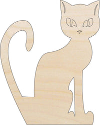 Cat Wood Craft Shape - Laser Cut Baltic Birch Unfinished DIY Wood Art Supplies CAT7 - The Wood Shape Store