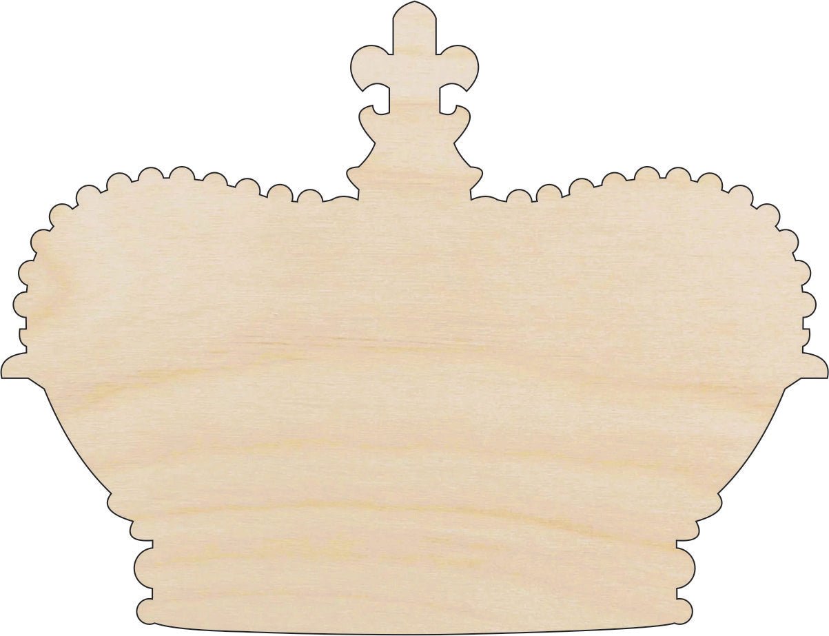 Crown Wood Craft Shape - Laser Cut Baltic Birch Unfinished DIY Wood Art Supplies CLT104 - The Wood Shape Store