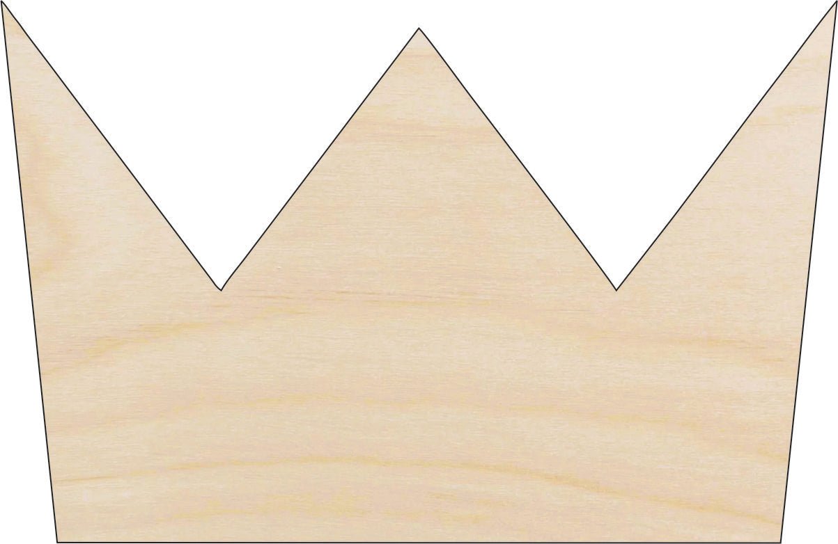 Crown Wood Craft Shape - Laser Cut Baltic Birch Unfinished DIY Wood Art Supplies CLT106 - The Wood Shape Store