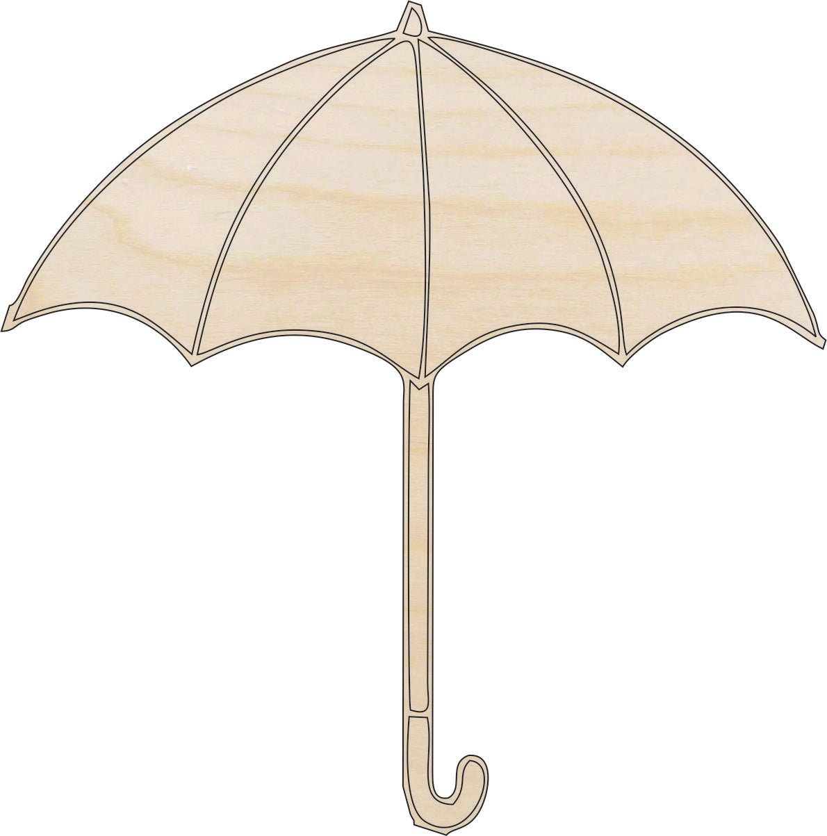Parasol Wood Craft Shape - Laser Cut Baltic Birch Unfinished DIY Wood Art Supplies CLT10 - The Wood Shape Store