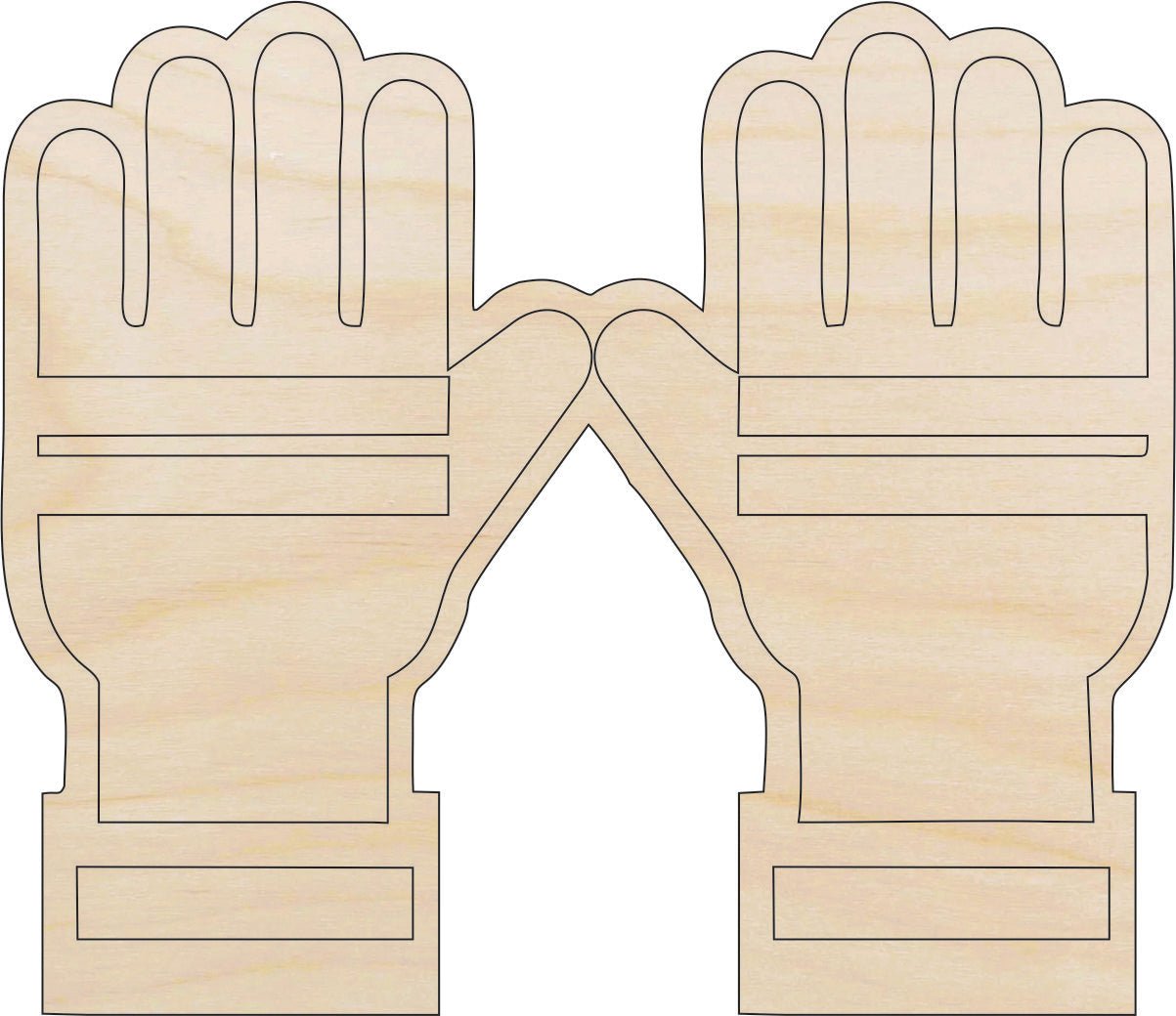 Gloves Wood Craft Shape - Laser Cut Baltic Birch Unfinished DIY Wood Art Supplies CLT112 - The Wood Shape Store