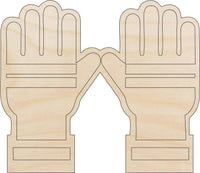 Gloves Wood Craft Shape - Laser Cut Baltic Birch Unfinished DIY Wood Art Supplies CLT112 - The Wood Shape Store