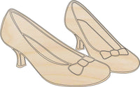 Shoes Wood Craft Shape - Laser Cut Baltic Birch Unfinished DIY Wood Art Supplies CLT114 - The Wood Shape Store