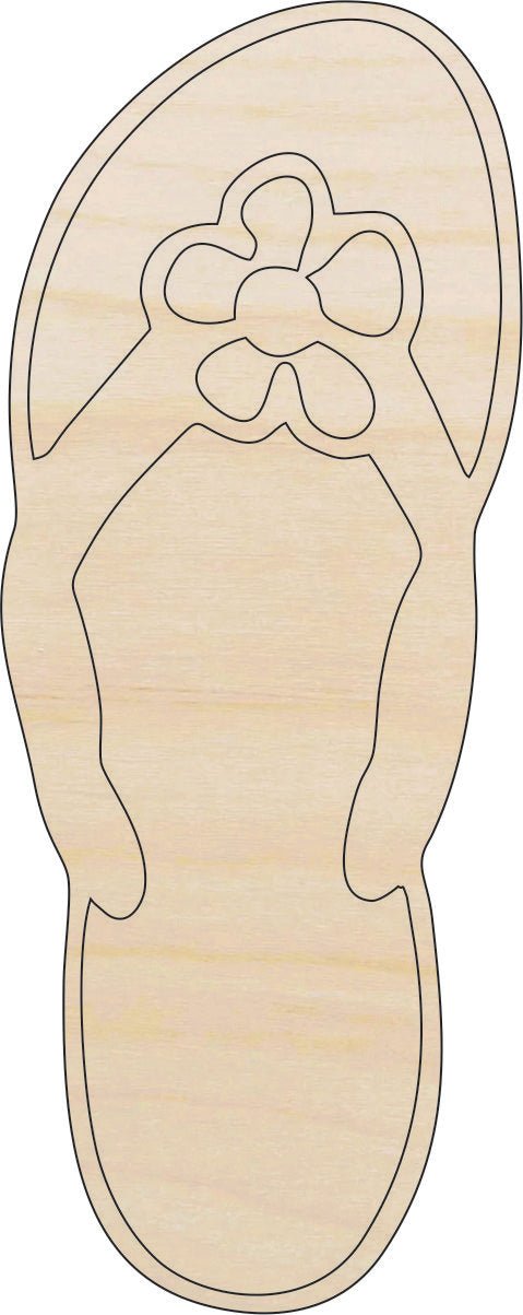 Flip Flop Wood Craft Shape - Laser Cut Baltic Birch Unfinished DIY Wood Art Supplies CLT12 - The Wood Shape Store