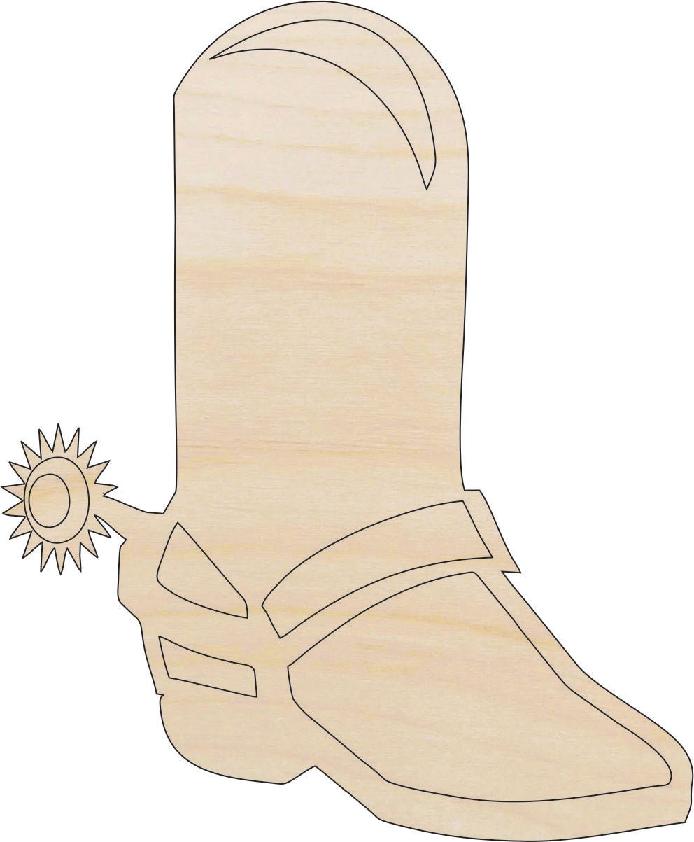Cowboy Boot Wood Craft Shape - Laser Cut Baltic Birch Unfinished DIY Wood Art Supplies CLT14 - The Wood Shape Store