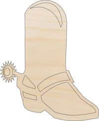 Cowboy Boot Wood Craft Shape - Laser Cut Baltic Birch Unfinished DIY Wood Art Supplies CLT14 - The Wood Shape Store
