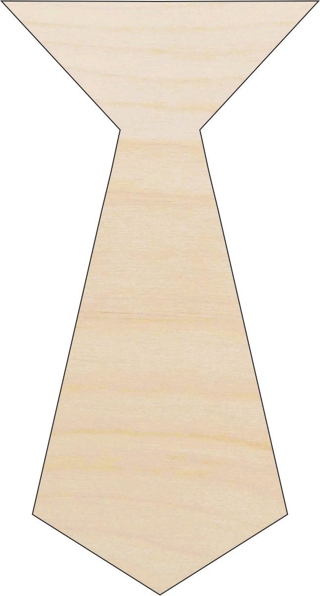 Tie Wood Craft Shape - Laser Cut Baltic Birch Unfinished DIY Wood Art Supplies CLT16 - The Wood Shape Store