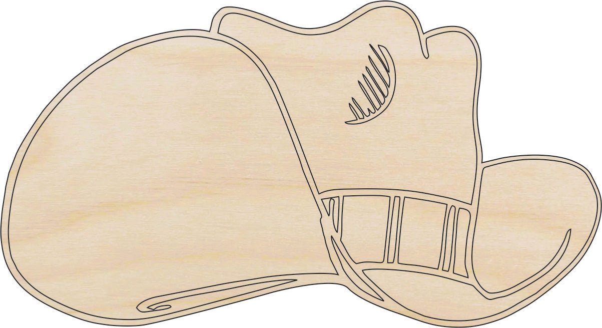 Cowboy Hat Wood Craft Shape - Laser Cut Baltic Birch Unfinished DIY Wood Art Supplies CLT18 - The Wood Shape Store