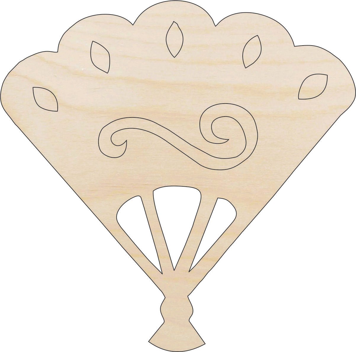 Fan Wood Craft Shape - Laser Cut Baltic Birch Unfinished DIY Wood Art Supplies CLT19 - The Wood Shape Store