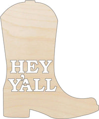 Cowboy Boot Wood Craft Shape - Laser Cut Baltic Birch Unfinished DIY Wood Art Supplies CLT1 - The Wood Shape Store