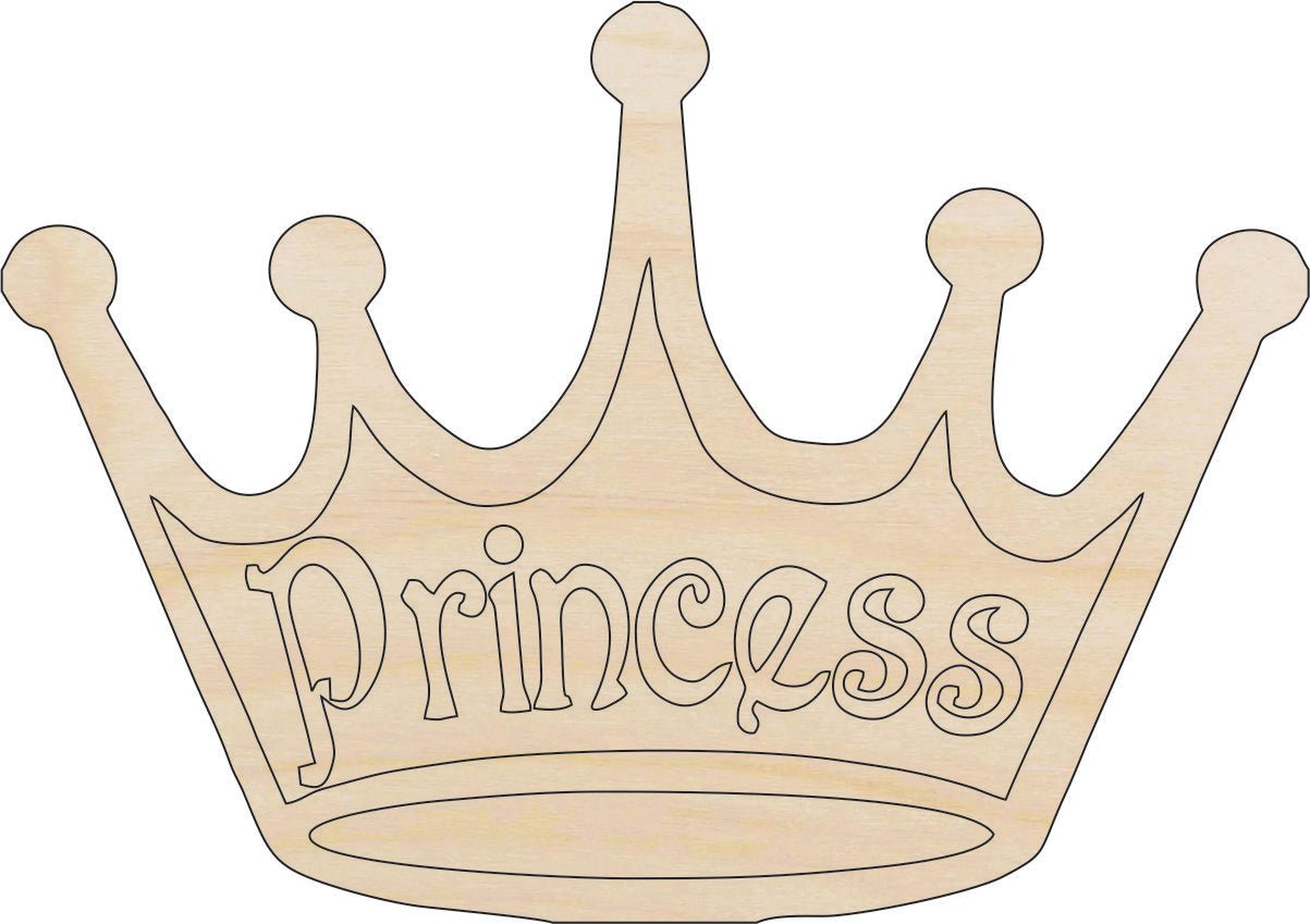 Crown Wood Craft Shape - Laser Cut Baltic Birch Unfinished DIY Wood Art Supplies CLT20 - The Wood Shape Store