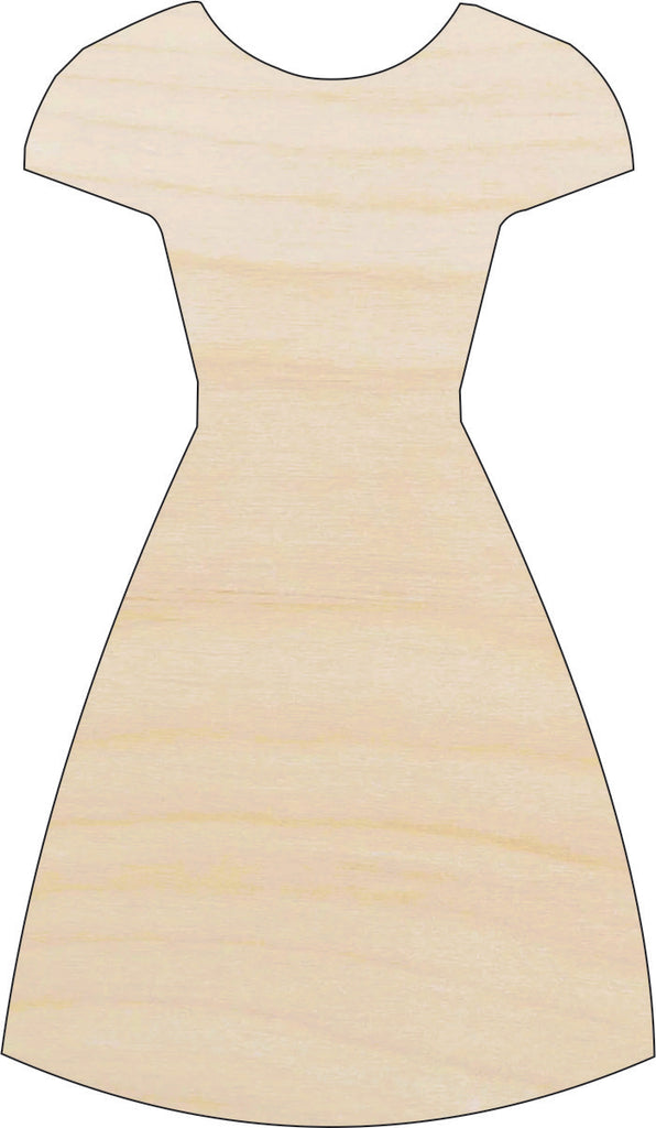 Clothing Dress - Laser Cut Out Unfinished Wood Craft Shape CLT25