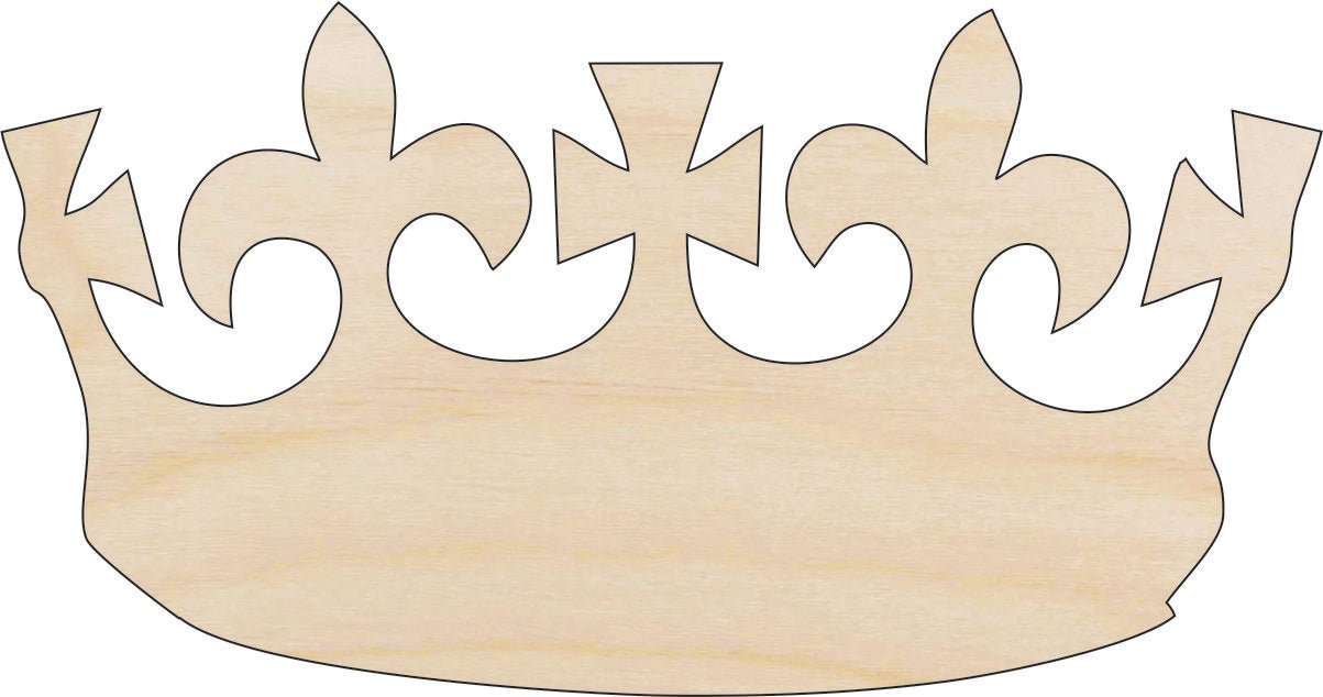 Crown Wood Craft Shape - Laser Cut Baltic Birch Unfinished DIY Wood Art Supplies CLT29 - The Wood Shape Store