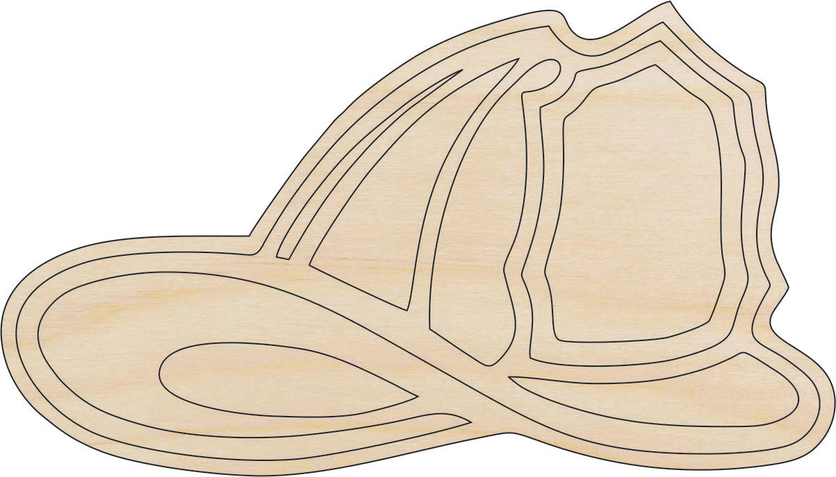 Hat Firefighter - Laser Cut Out Unfinished Wood Craft Shape CLT32 Hat Firefighter - Laser Cut Out Unfinished Wood Craft Shape CLT32