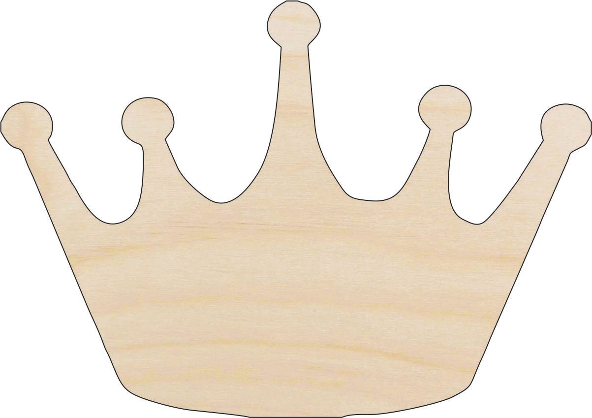 Crown Wood Craft Shape - Laser Cut Baltic Birch Unfinished DIY Wood Art Supplies CLT34 - The Wood Shape Store