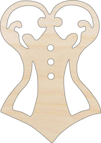 Corset Wood Craft Shape - Laser Cut Baltic Birch Unfinished DIY Wood Art Supplies CLT48 - The Wood Shape Store