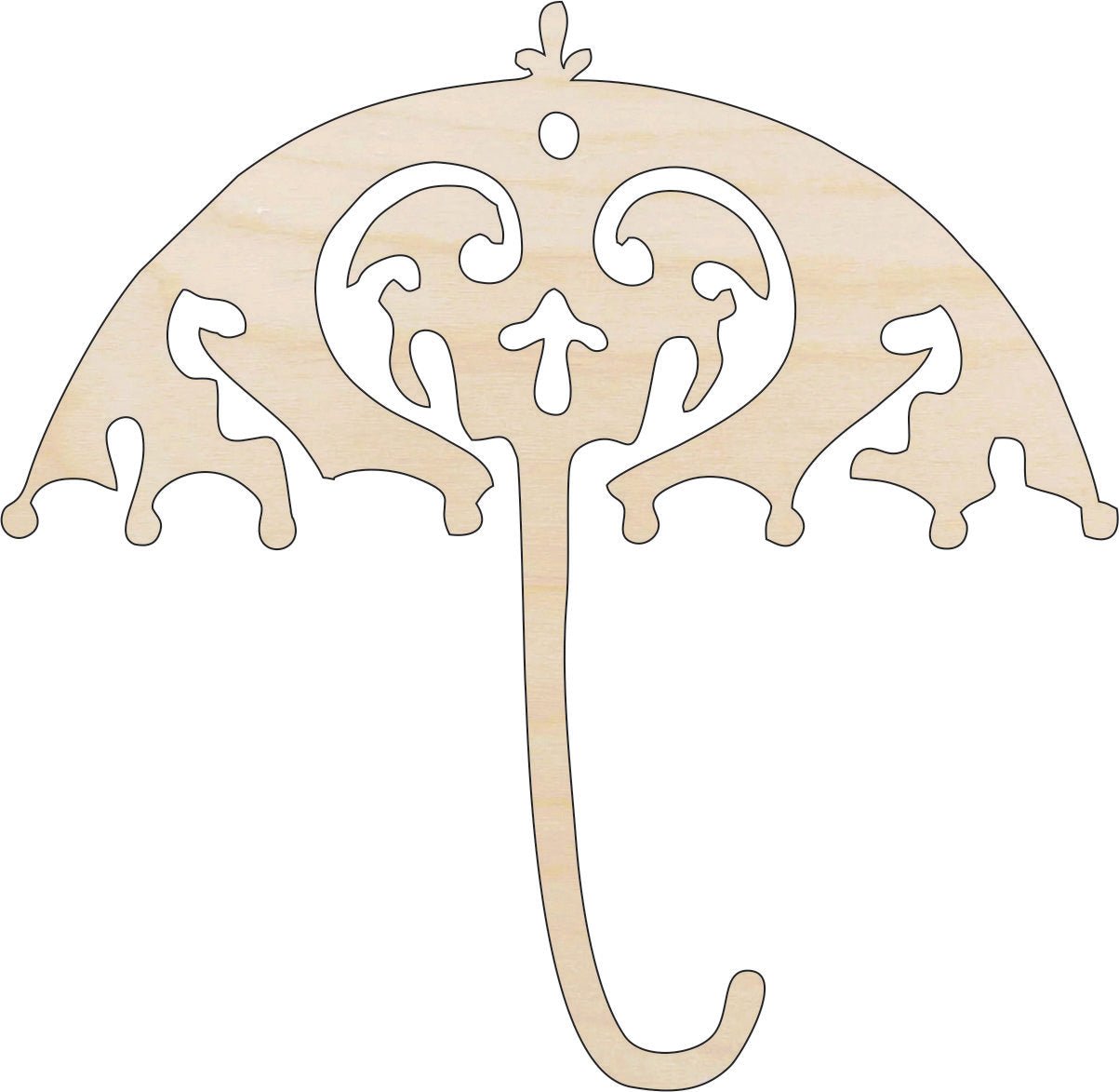 Parasol Wood Craft Shape - Laser Cut Baltic Birch Unfinished DIY Wood Art Supplies CLT50 - The Wood Shape Store