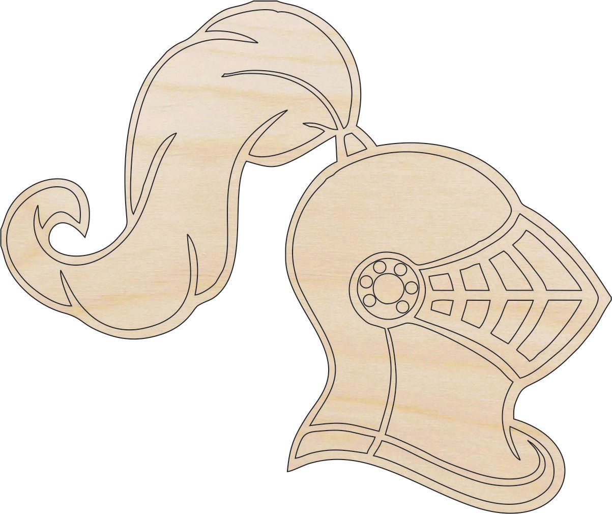 Helmet Wood Craft Shape - Laser Cut Baltic Birch Unfinished DIY Wood Art Supplies CLT4 - The Wood Shape Store