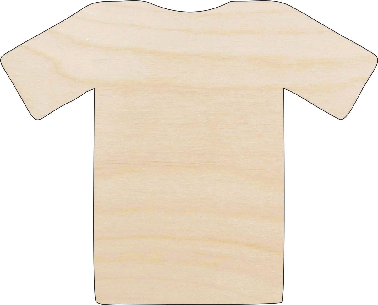 Shirt Wood Craft Shape - Laser Cut Baltic Birch Unfinished DIY Wood Art Supplies CLT60 - The Wood Shape Store