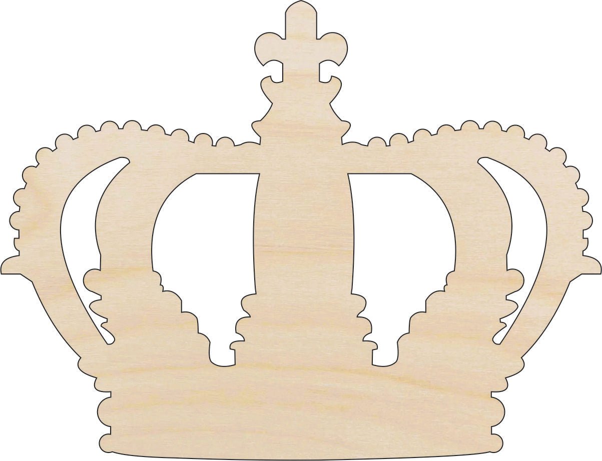 Crown Wood Craft Shape - Laser Cut Baltic Birch Unfinished DIY Wood Art Supplies CLT65 - The Wood Shape Store