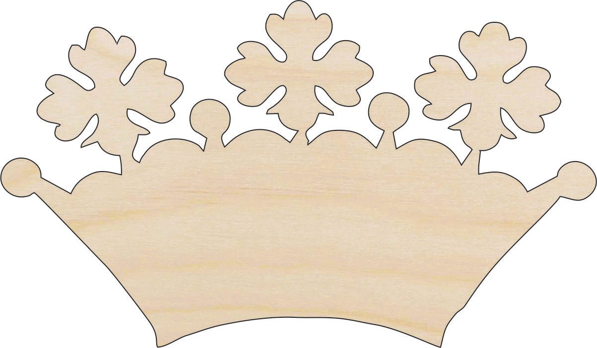Crown Wood Craft Shape - Laser Cut Baltic Birch Unfinished DIY Wood Art Supplies CLT66 - The Wood Shape Store
