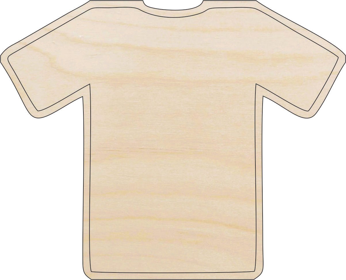 Shirt Wood Craft Shape - Laser Cut Baltic Birch Unfinished DIY Wood Art Supplies CLT6 - The Wood Shape Store