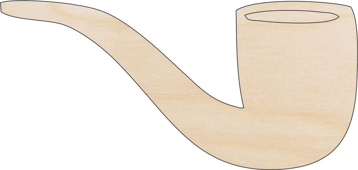 Pipe Wood Craft Shape - Laser Cut Baltic Birch Unfinished DIY Wood Art Supplies CLT70 - The Wood Shape Store