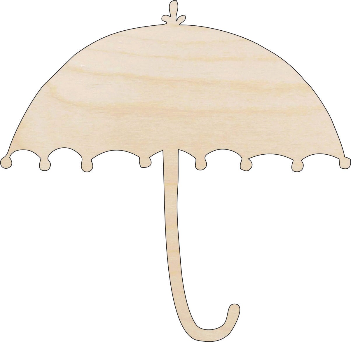 Parasol Wood Craft Shape - Laser Cut Baltic Birch Unfinished DIY Wood Art Supplies CLT71 - The Wood Shape Store