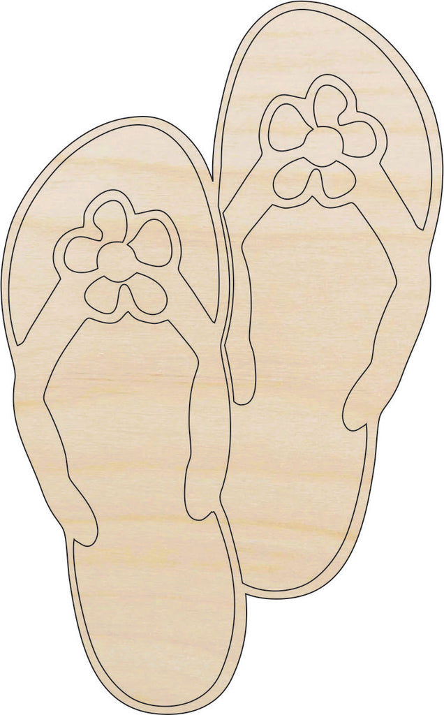 Shoe Flip Flop - Laser Cut Out Unfinished Wood Craft Shape CLT77