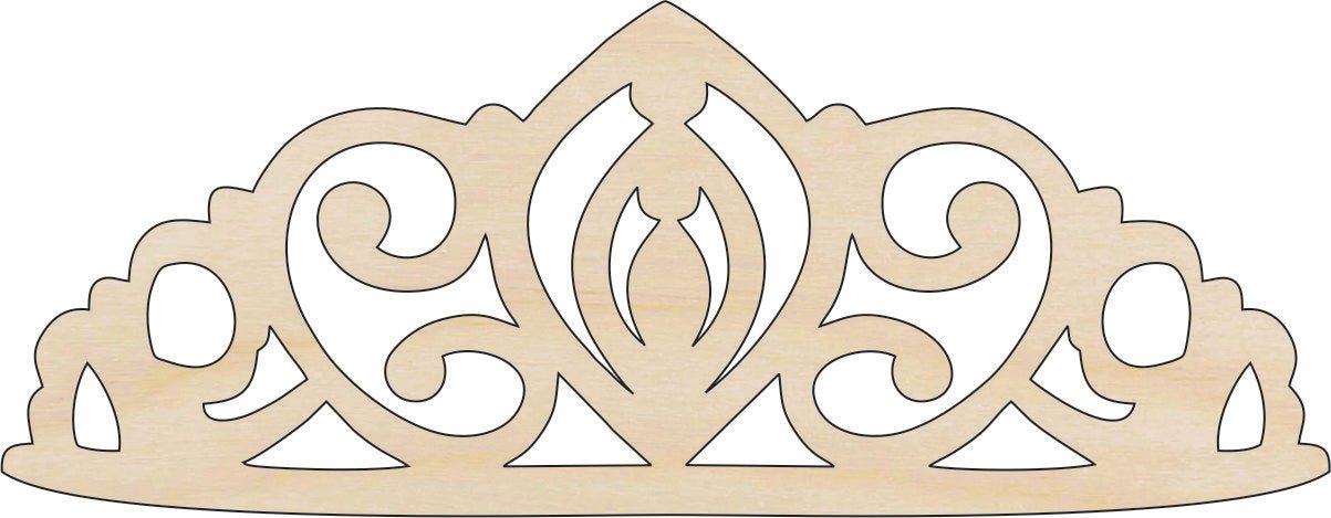 Crown Wood Craft Shape - Laser Cut Baltic Birch Unfinished DIY Wood Art Supplies CLT7 - The Wood Shape Store
