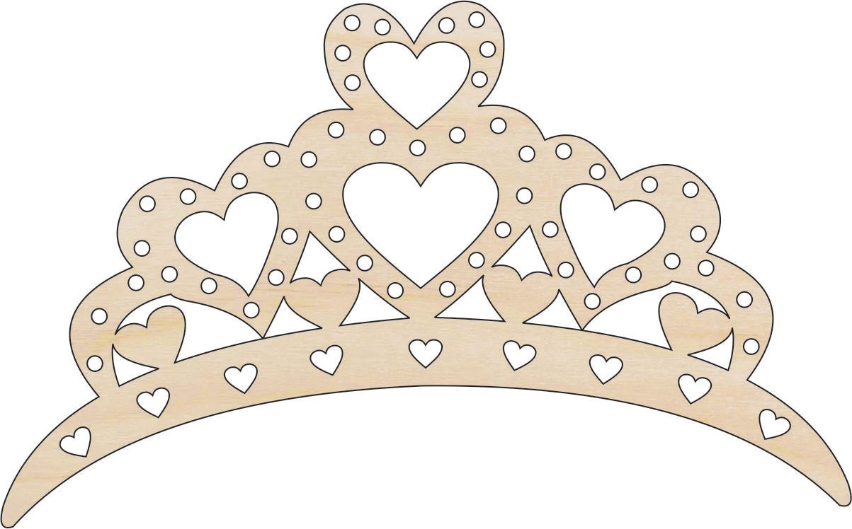 Crown Wood Craft Shape - Laser Cut Baltic Birch Unfinished DIY Wood Art Supplies CLT81 - The Wood Shape Store