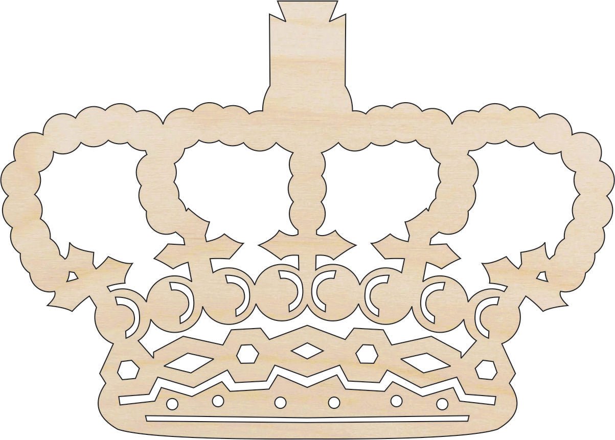 Crown Wood Craft Shape - Laser Cut Baltic Birch Unfinished DIY Wood Art Supplies CLT83 - The Wood Shape Store