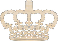 Crown Wood Craft Shape - Laser Cut Baltic Birch Unfinished DIY Wood Art Supplies CLT83 - The Wood Shape Store