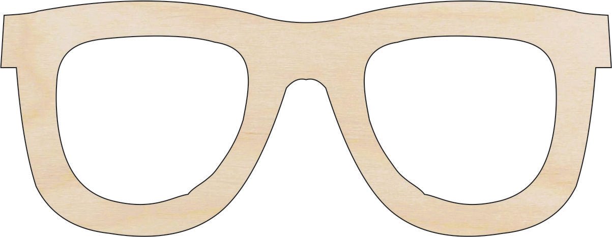 Glasses Wood Craft Shape - Laser Cut Baltic Birch Unfinished DIY Wood Art Supplies CLT85 - The Wood Shape Store