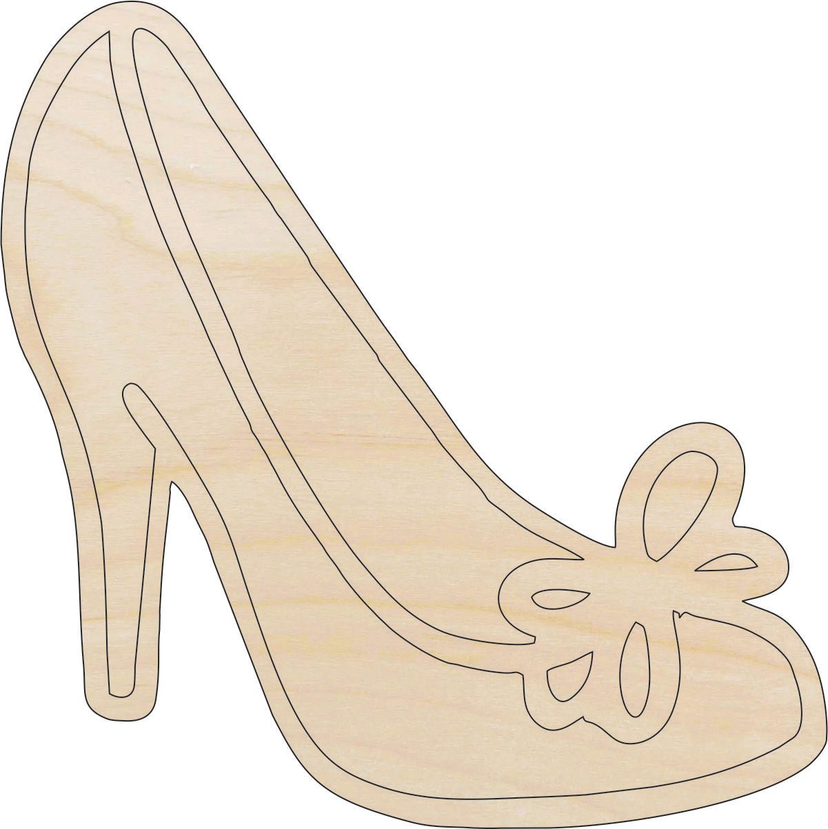 Shoe Wood Craft Shape - Laser Cut Baltic Birch Unfinished DIY Wood Art Supplies CLT91 - The Wood Shape Store