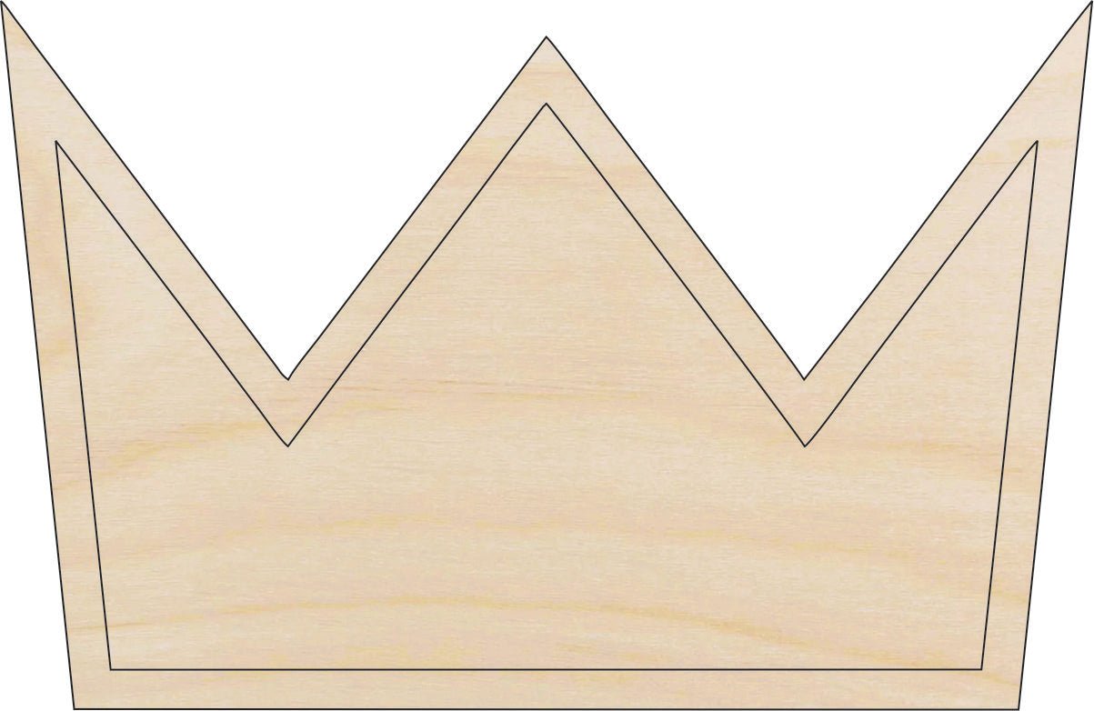 Crown Wood Craft Shape - Laser Cut Baltic Birch Unfinished DIY Wood Art Supplies CLT93 - The Wood Shape Store