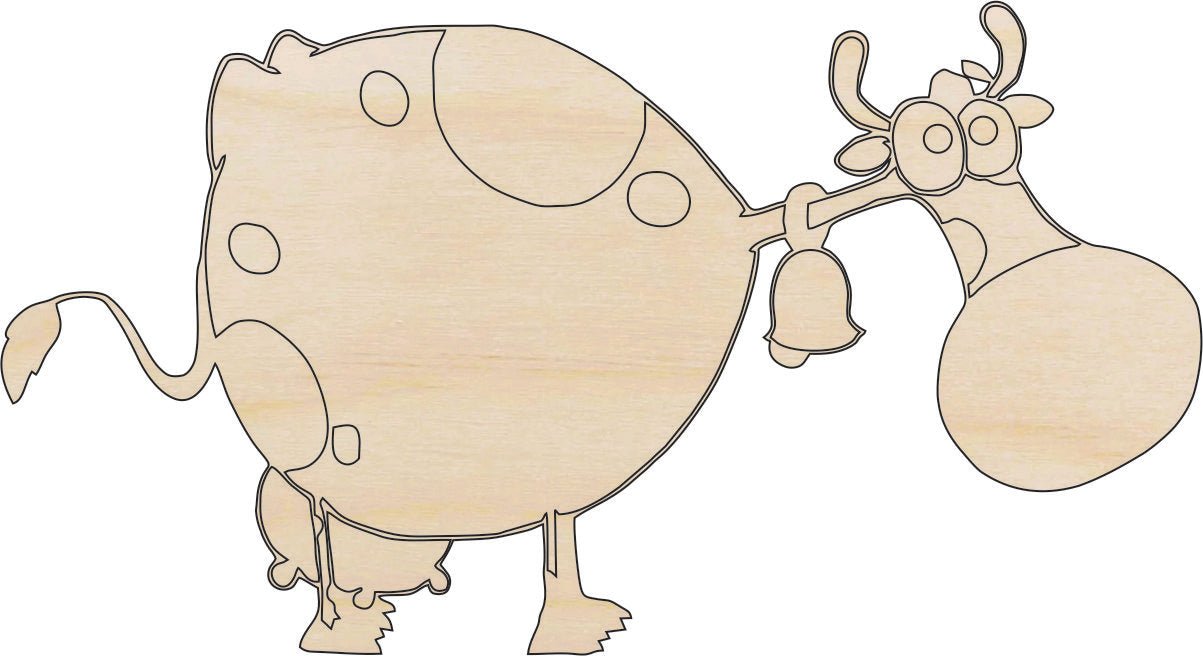 Cow Wood Craft Shape - Laser Cut Baltic Birch Unfinished DIY Wood Art Supplies COW1 - The Wood Shape Store