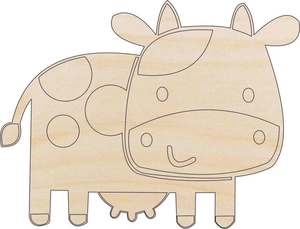 Cow - Laser Cut Out Unfinished Wood Craft Shape COW21