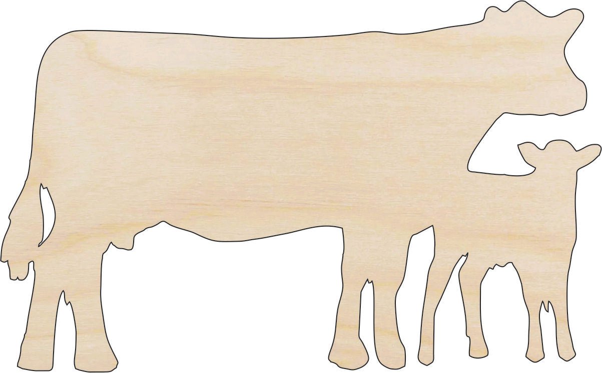 Cow Wood Craft Shape - Laser Cut Baltic Birch Unfinished DIY Wood Art Supplies COW30 - The Wood Shape Store