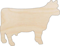 Cow Wood Craft Shape - Laser Cut Baltic Birch Unfinished DIY Wood Art Supplies COW31 - The Wood Shape Store