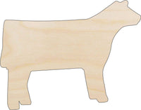 Cow Wood Craft Shape - Laser Cut Baltic Birch Unfinished DIY Wood Art Supplies COW32 - The Wood Shape Store