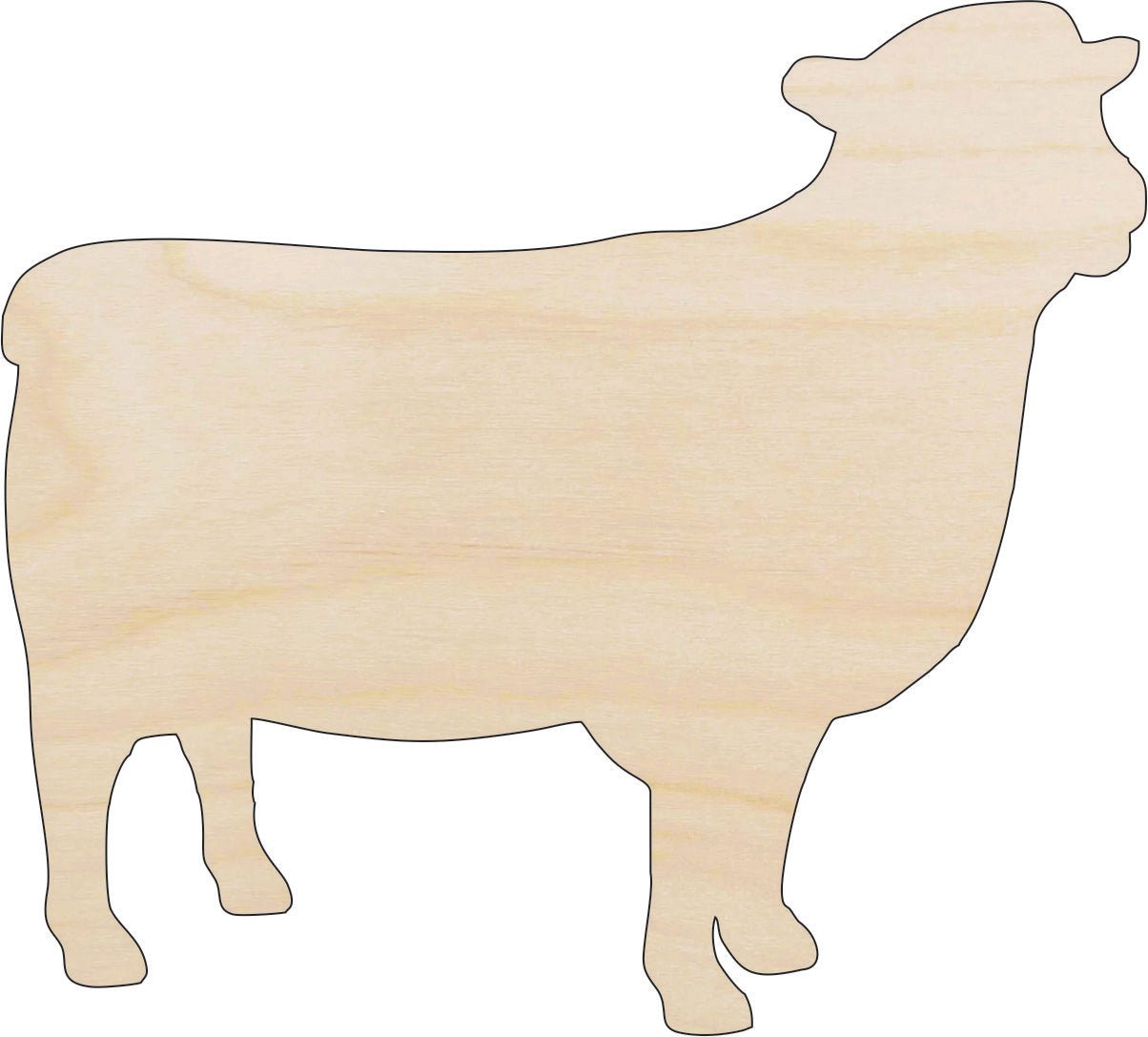 Cow Wood Craft Shape - Laser Cut Baltic Birch Unfinished DIY Wood Art Supplies COW35 - The Wood Shape Store