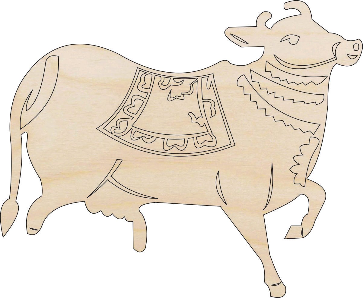 Cow Wood Craft Shape - Laser Cut Baltic Birch Unfinished DIY Wood Art Supplies COW36 - The Wood Shape Store