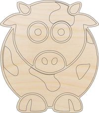 Cow Wood Craft Shape - Laser Cut Baltic Birch Unfinished DIY Wood Art Supplies COW5 - The Wood Shape Store